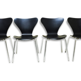 Lot of chairs black butterflies Arne Jacobsen - 1974