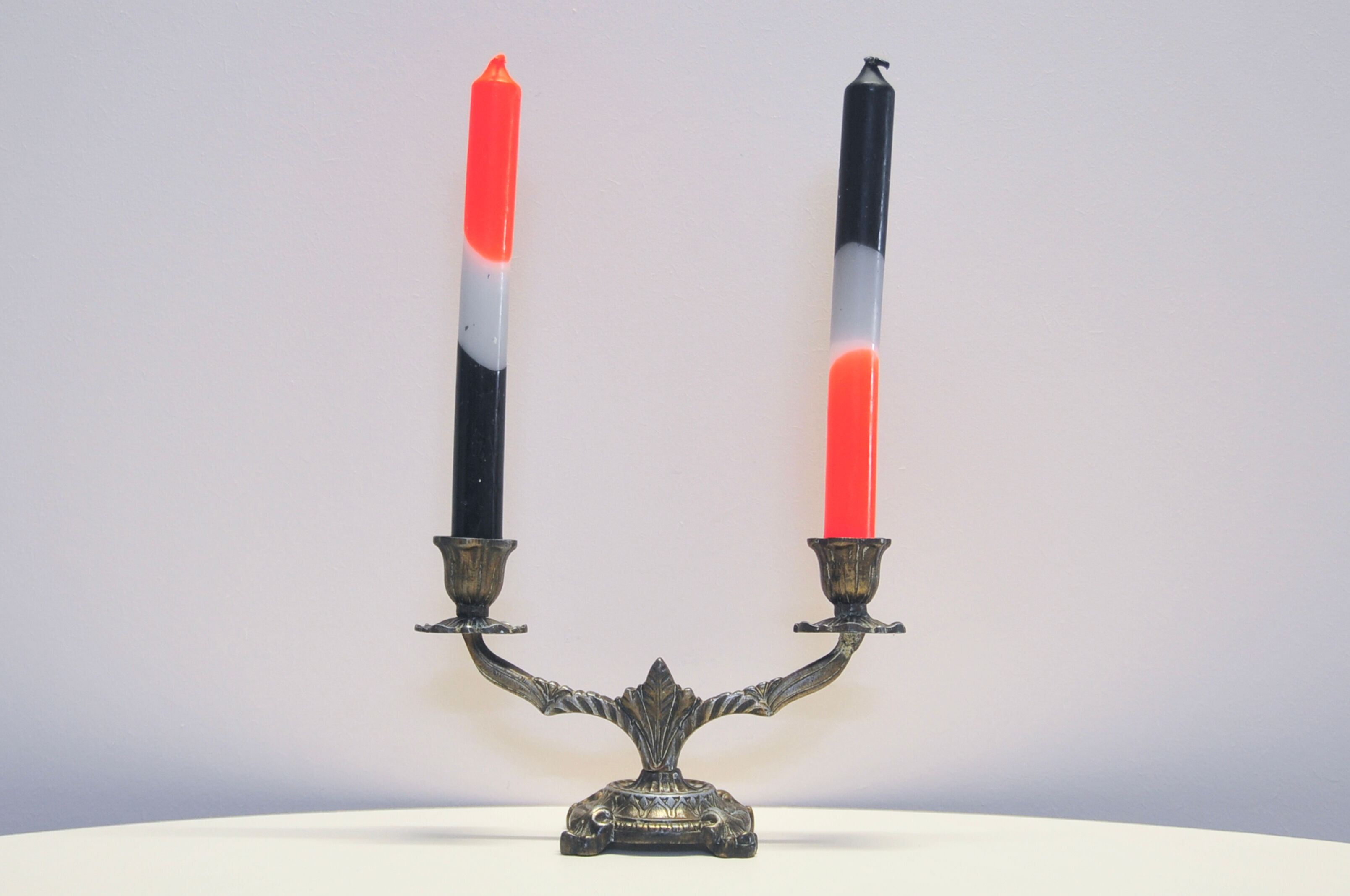 Danish vintage bronze candlestick