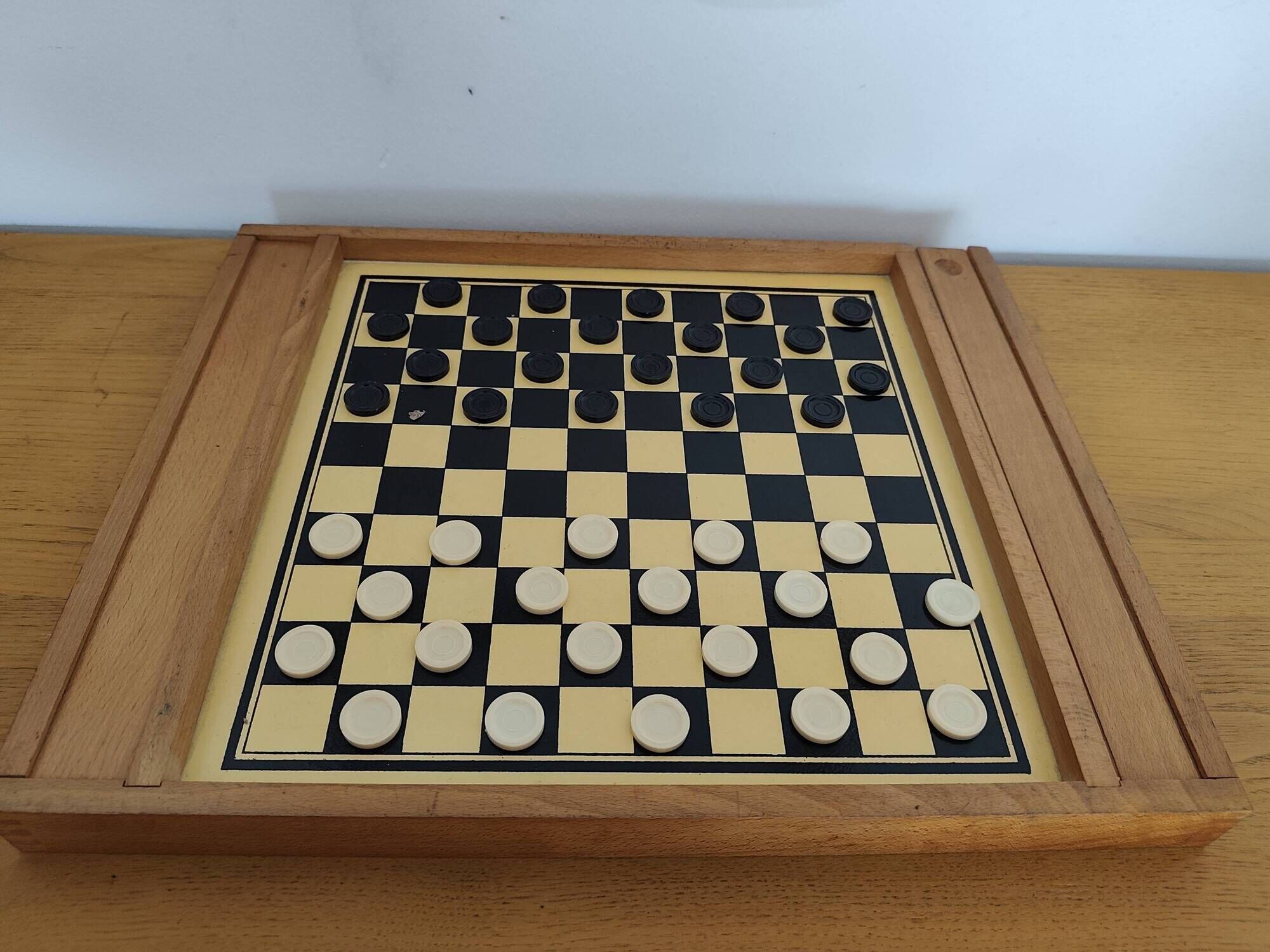 Reversible vintage wooden game board