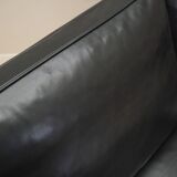 Black leather sofa, Danish design, 1970s, manufacture: Hurup Møbelfabrik