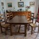 Lot d'une Table de ferme chêne massif de France et ses six chaises