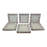 Set of 12 square Basque plates in porcelain – La Pile d’Assi