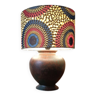 Copper metal floor lamp, chic ethnic wax lampshade.
