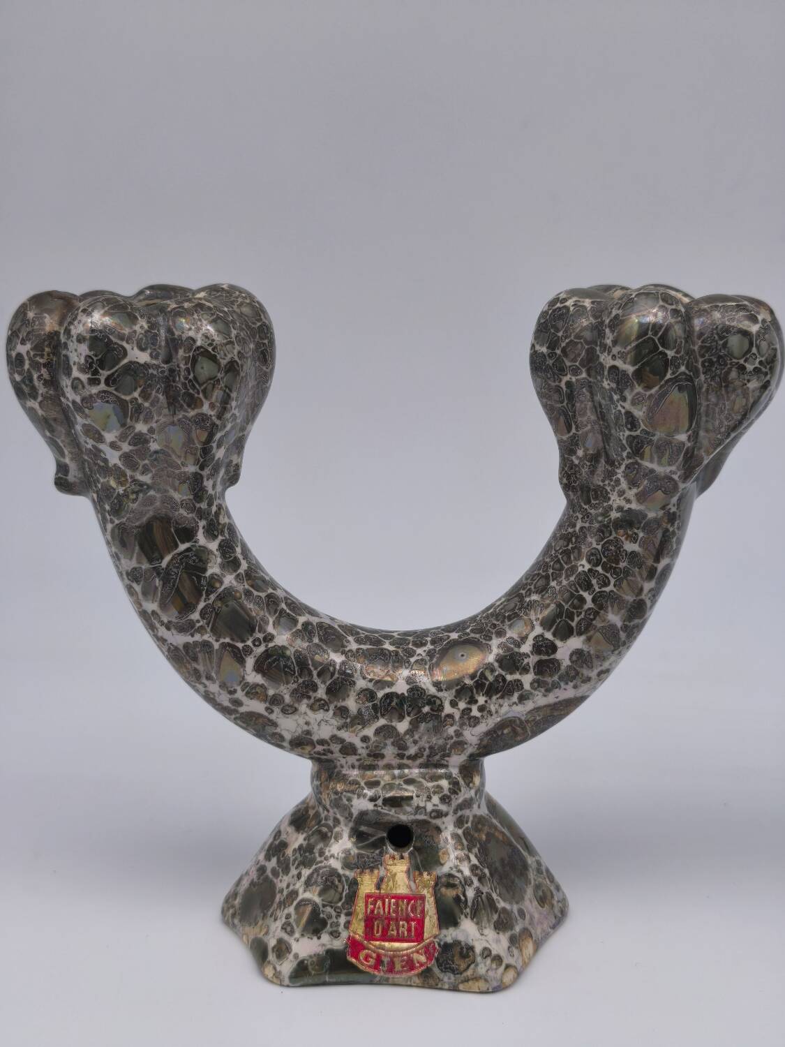 Art pottery candlesticks from Gien