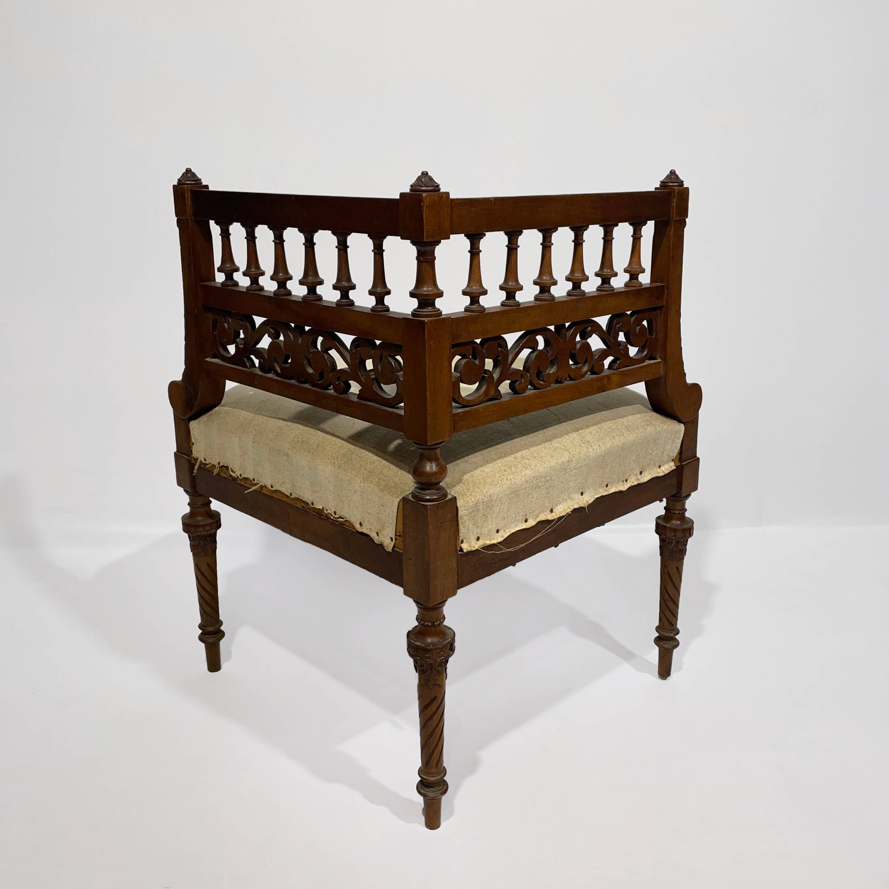 Napoleon III style corner chair