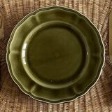 5 Lunéville Moss Green dessert plates.