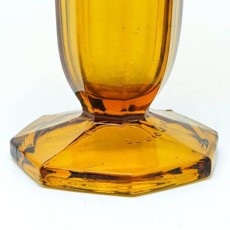 Art Deco vase, honey glass, Val Saint Lambert, Belgium, 1960s