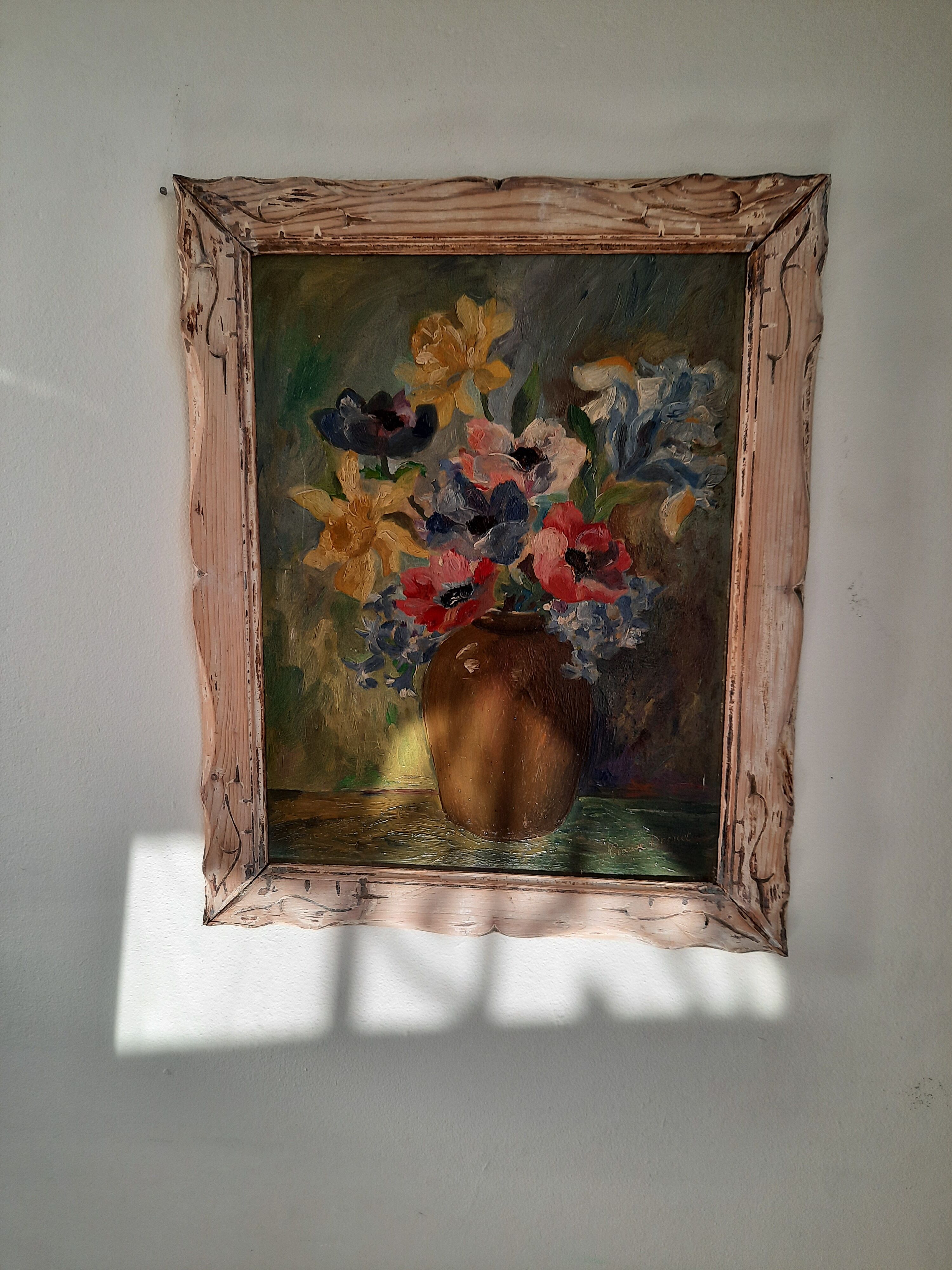 Painting bouquet of vintage flowers