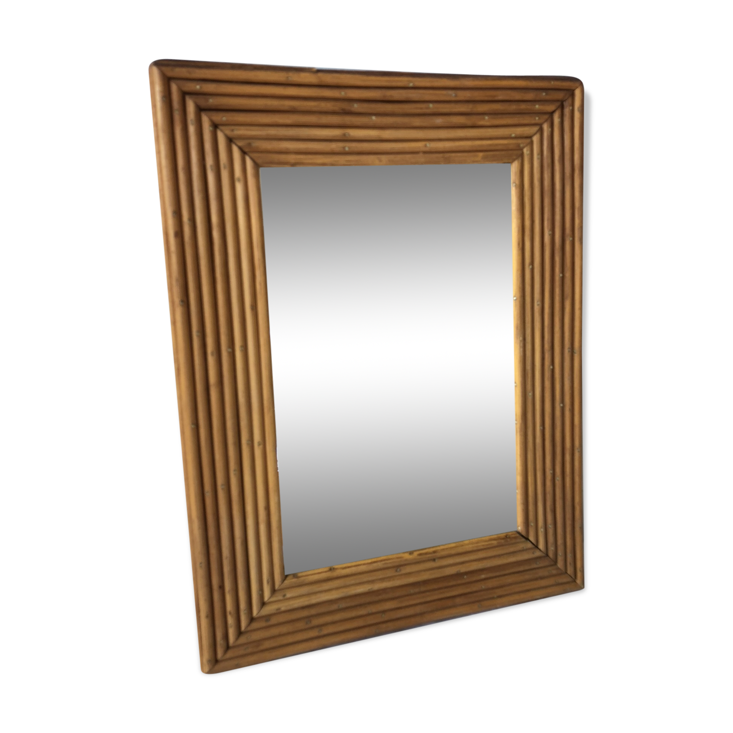 Mirror rattan rectangular 70 40x31cm