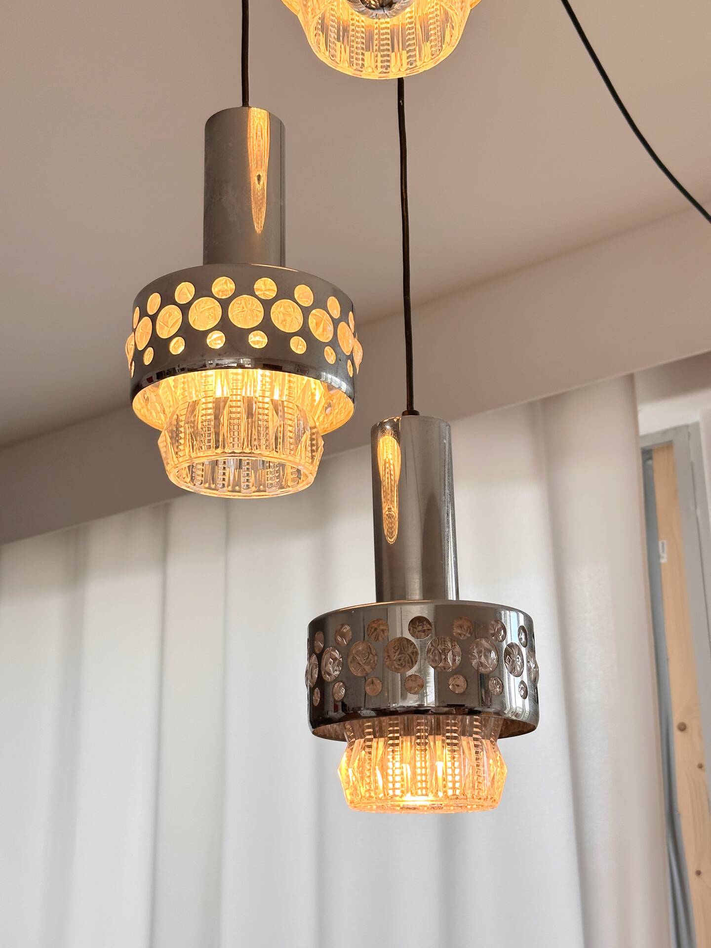 Trio de suspensions Raak Amsterdam type Space Age 1970