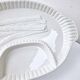 Grand plat a asperges compartimenté vintage blanc céramique barbotine 43.5x28 cm