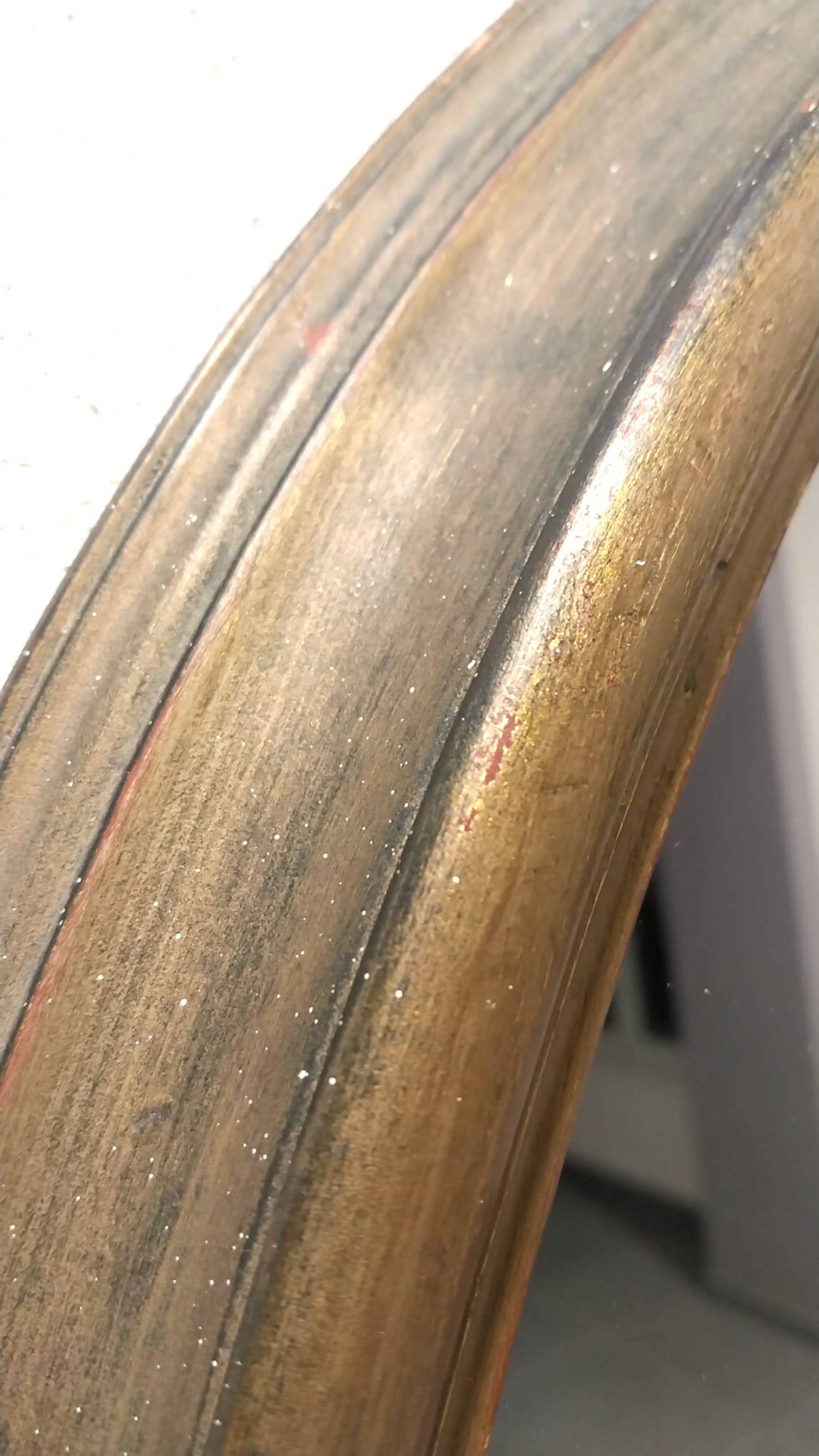 Vintage Oval Gold Mirror 80 cm – Elegant Wide Frame