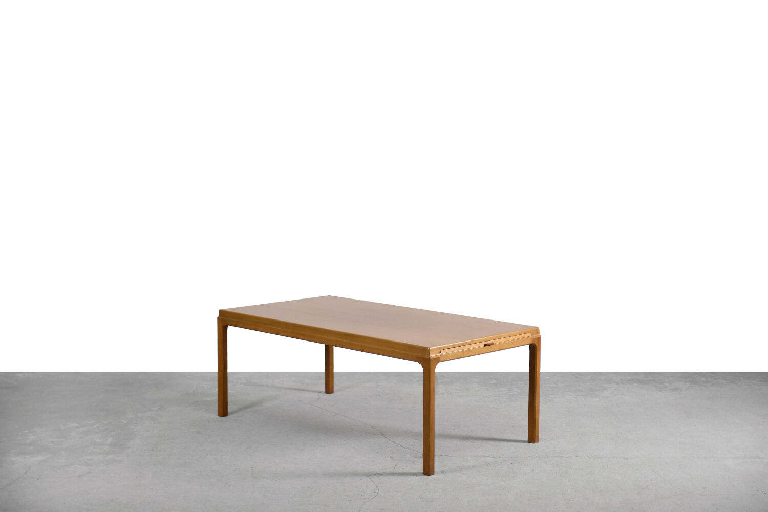 Mid-Century Modern Oak Coffee Table with Pull-Out Black Tops, 1960s
