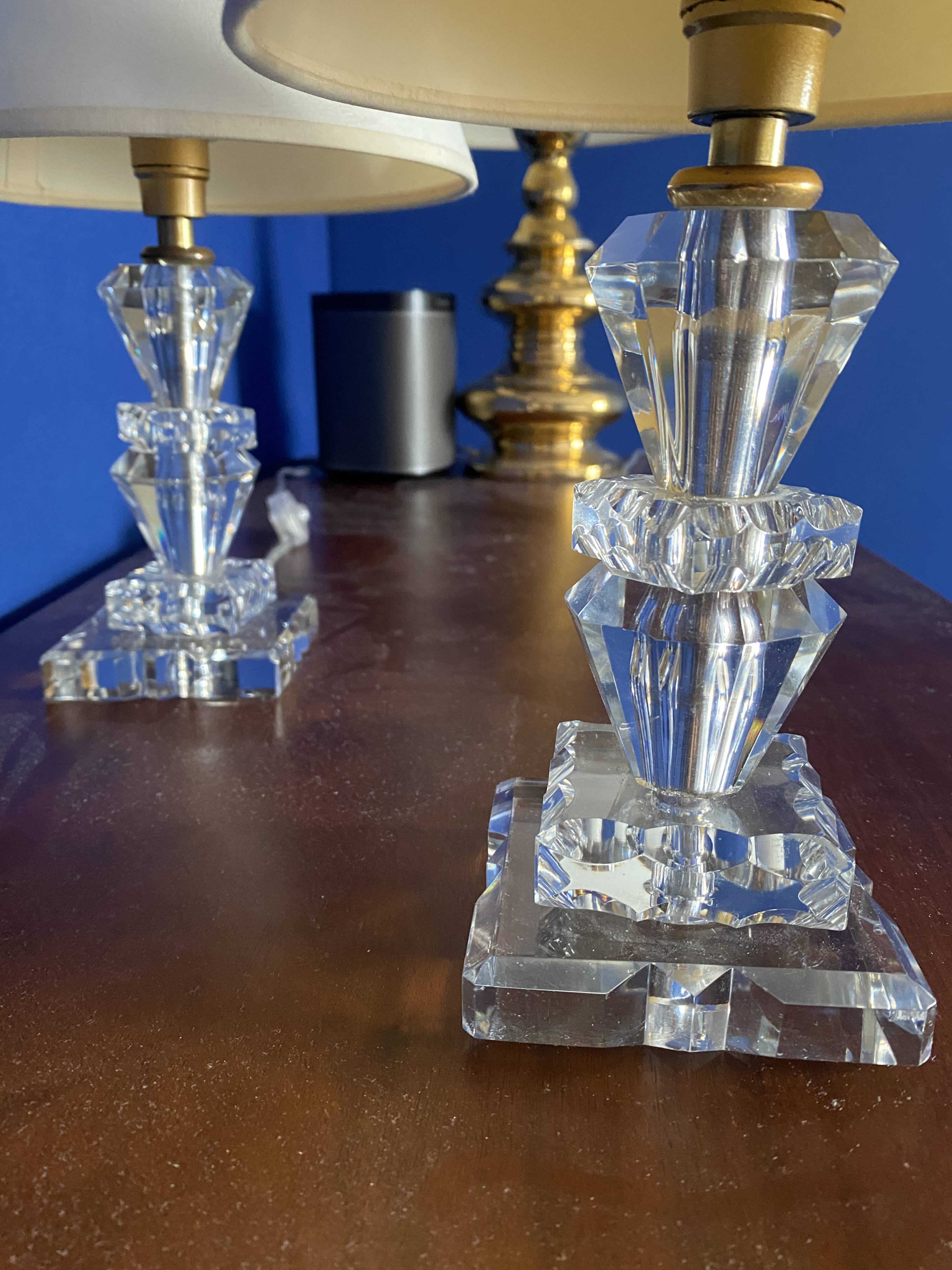 Baccarat - 2 Crystal bedside lamps