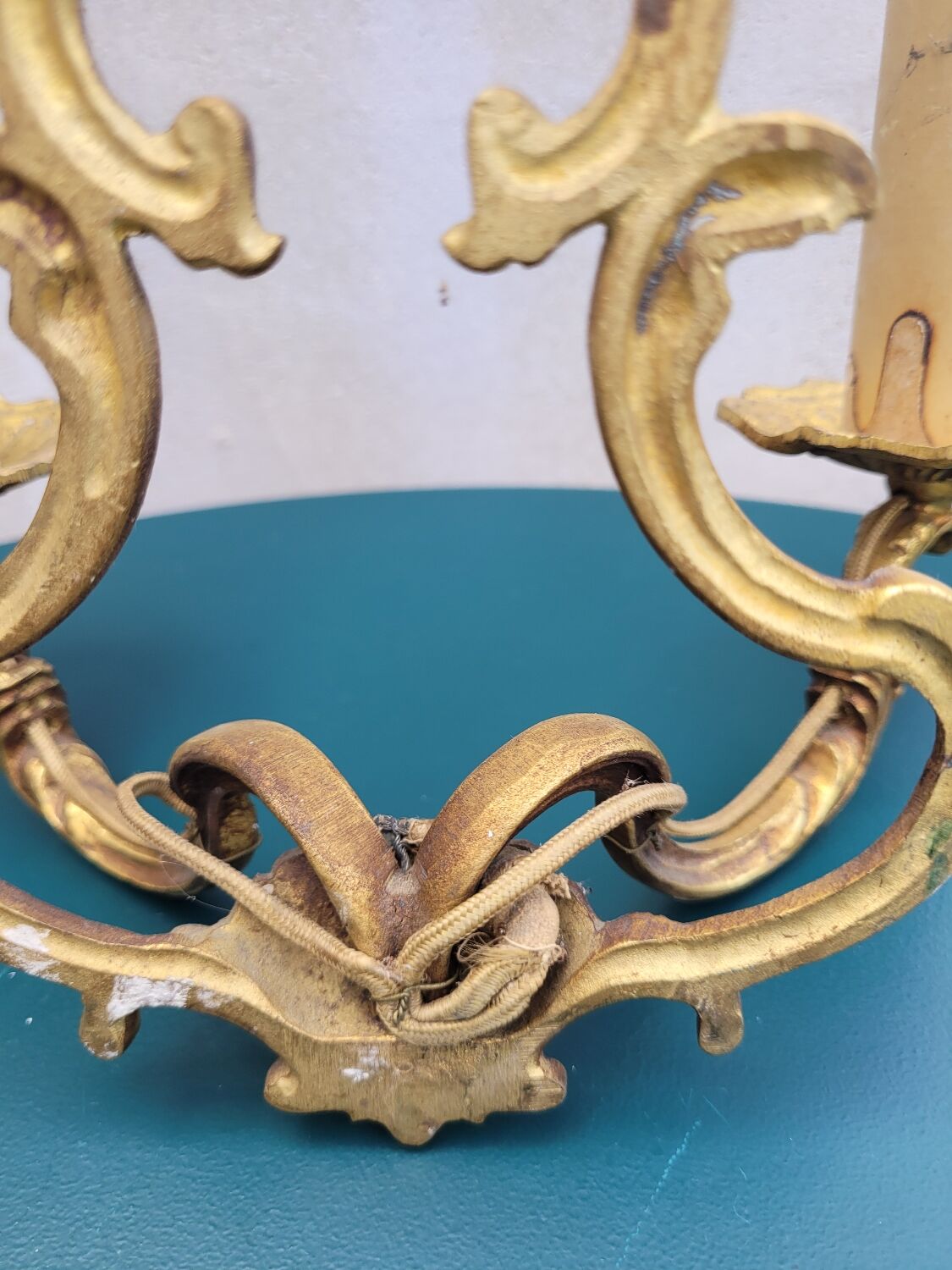 Pair of two-branched wall lights