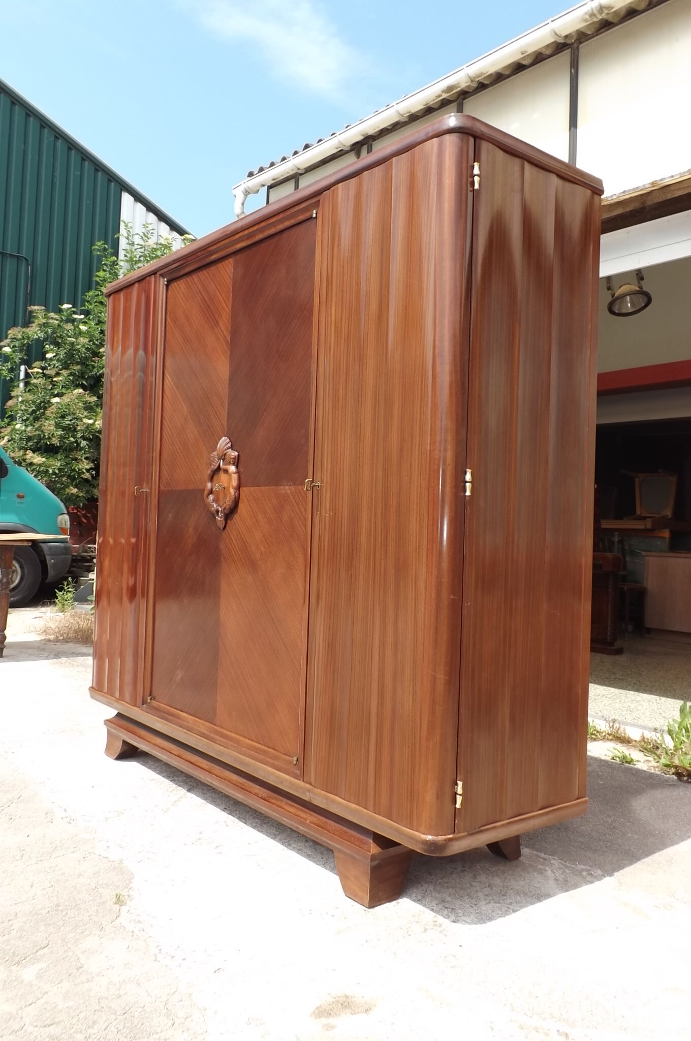 Mahogany wardrobe by Gaston Poisson art deco 1930