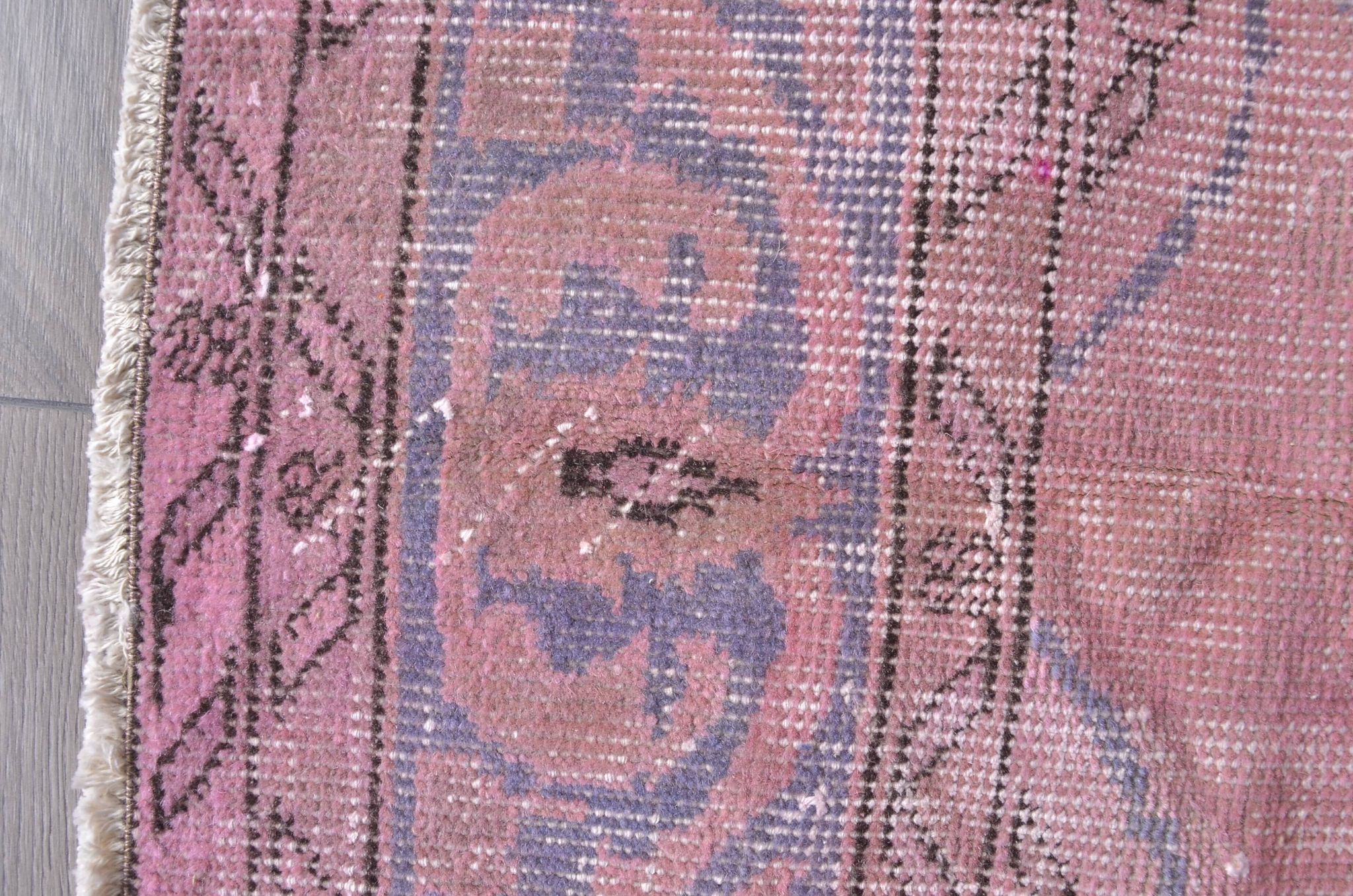 Tapis décoratif en laine noué à la main rose, sku 1917