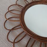 Rattan mirror, 60s