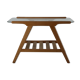 Oakwood side table with glass top