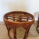 Pretty pair of 2 bamboo and rattan stools with cushions - 80s - Vintage - set of 2
