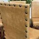 Set of 4 English beech chairs with faux leather from the 1980s.