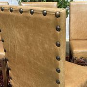 Set of 4 English beech chairs with faux leather from the 1980s.