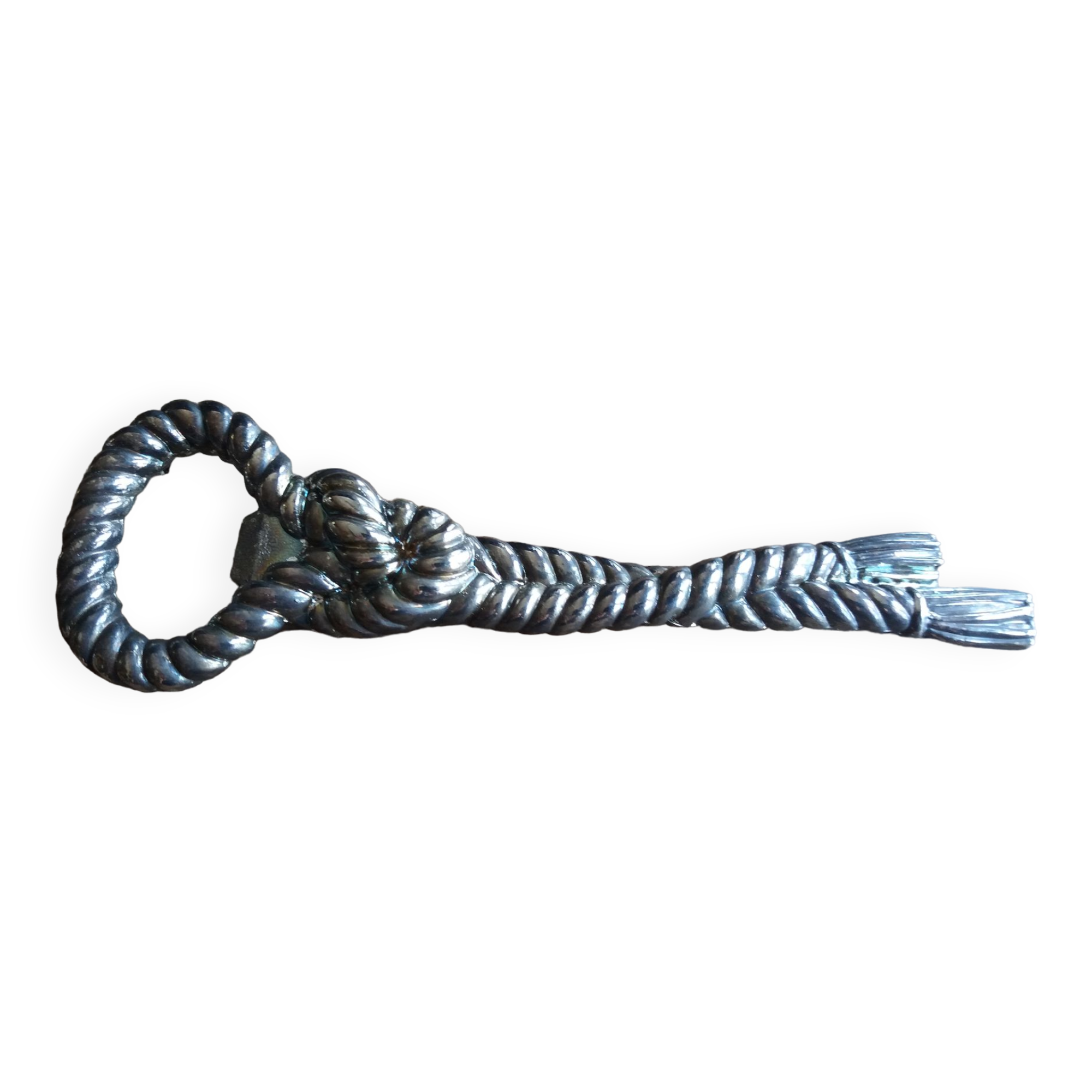 Silver metal rope bottle opener