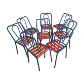 Série de 8 chaises bistrot métal