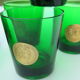 6 water glasses of green colors in very good