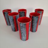 Series of 6 ceramic cups from vallauris