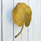 Wall lamp in golden brass leaf water lilies design 60