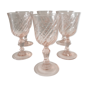 6 rosaline liqueur walking glasses