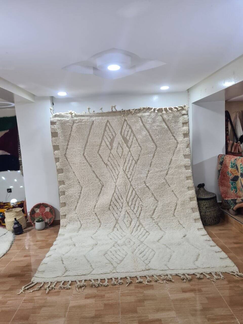 Handmade wool Berber rug 300X200 cm