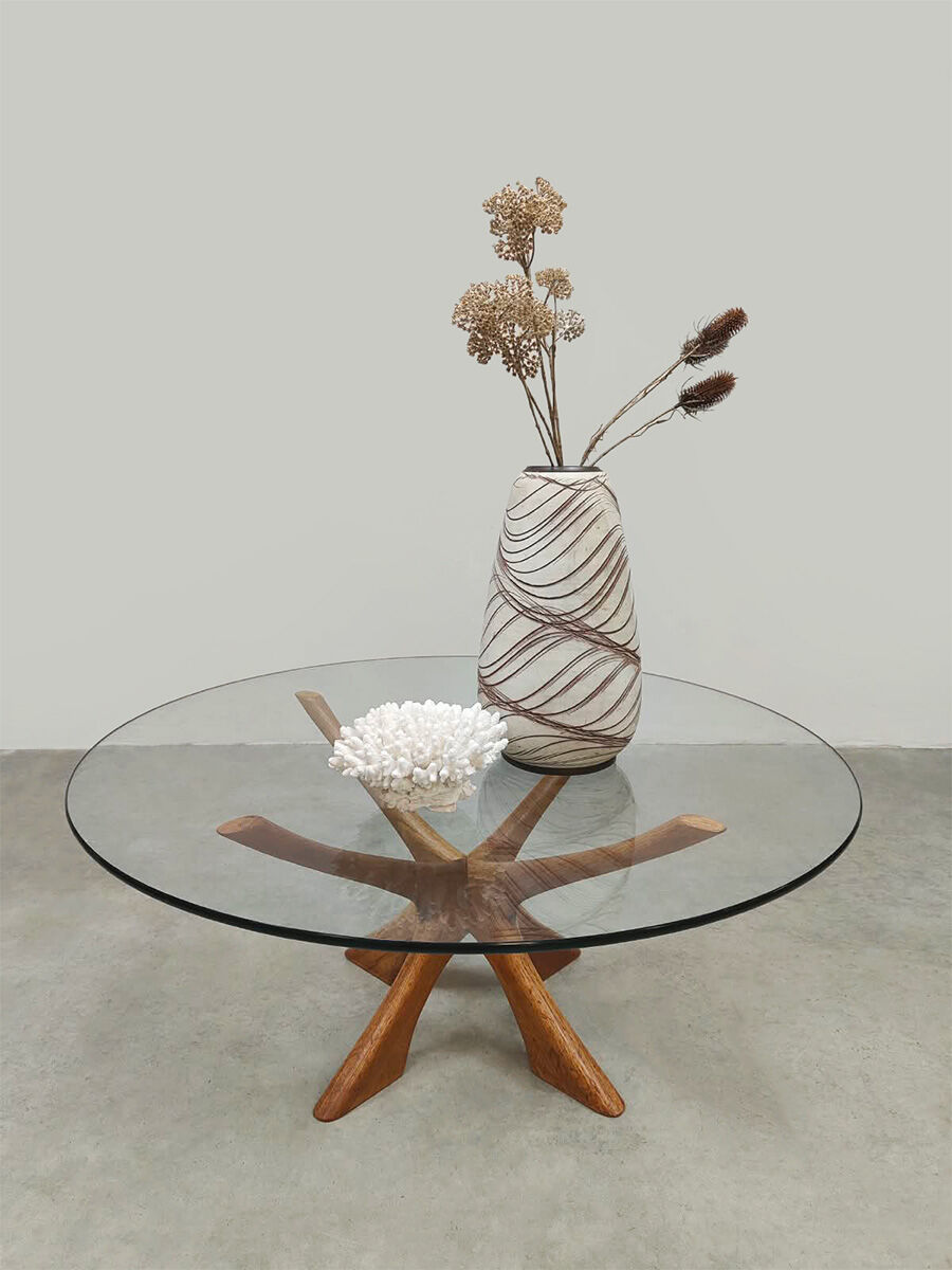 Table basse ronde vintage 'T118' Illum Wikkelsø pour Niels Eilersen