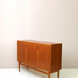 Scandinavian teak highboard with drawers