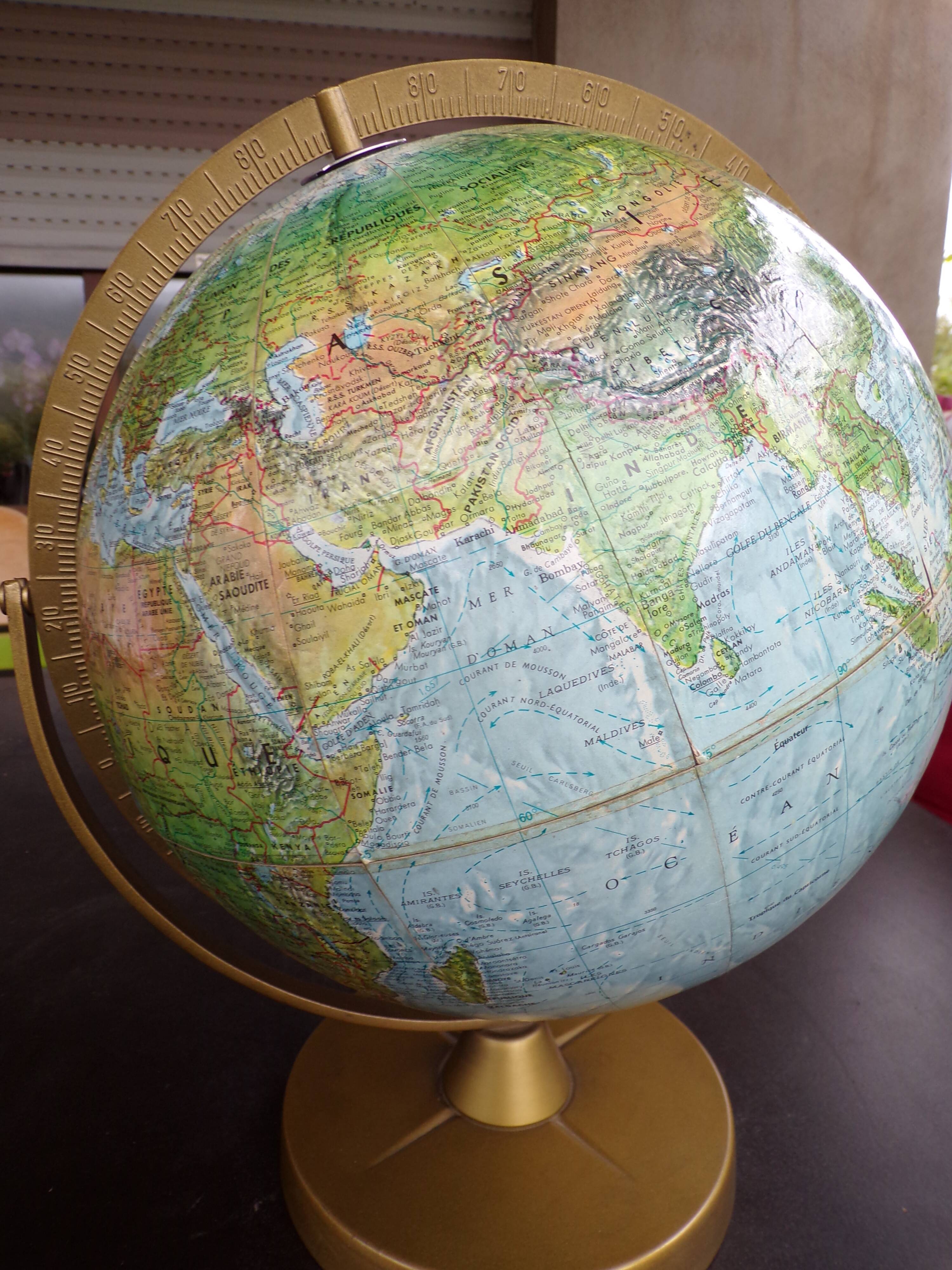 Earth globe in relief