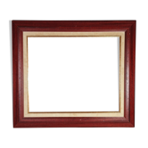 Cadre bords inversés bois patine acajou  62x54 feuillure 51,5x43,6 cm