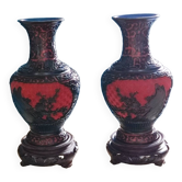 Cinnabar vases