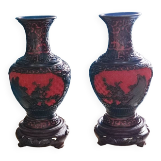 Cinnabar vases