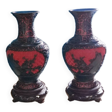 Cinnabar vases