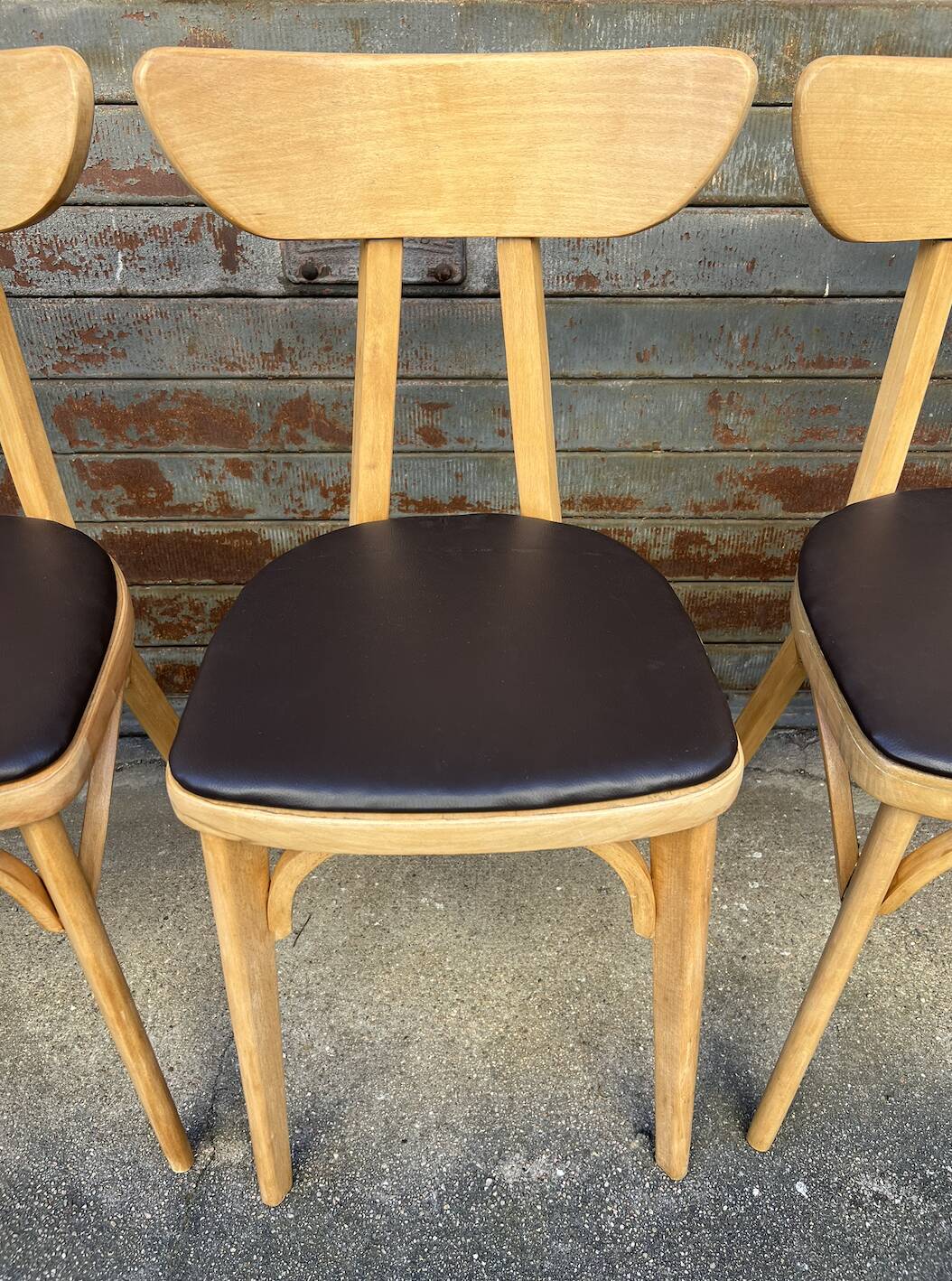 (Lot) 5 chaises modèle Banane estampillées Lutherma (Restaurées)