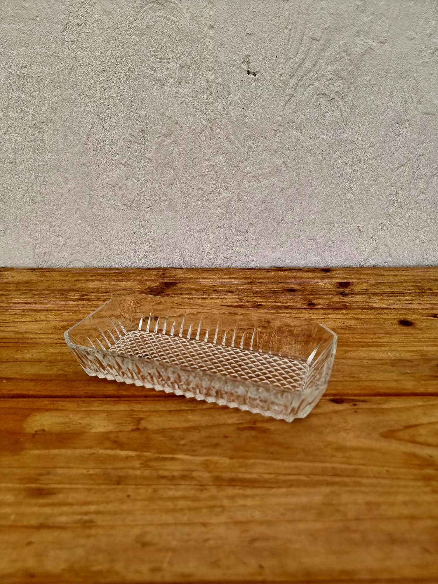 Vintage rectangular glass tidy