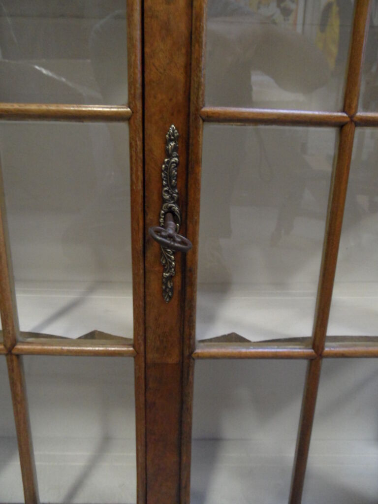 Vintage Dutch walnut hanging china cabinet