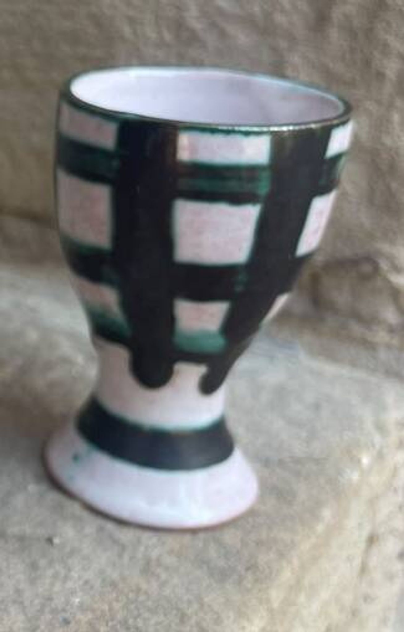 Chic vintage coquetier vallauris voltz with a grid pattern tableware