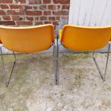 Paire de chaises traineaux Orange