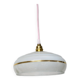 Pink and gold granite glass pendant light