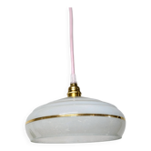 Pink and gold granite glass pendant light