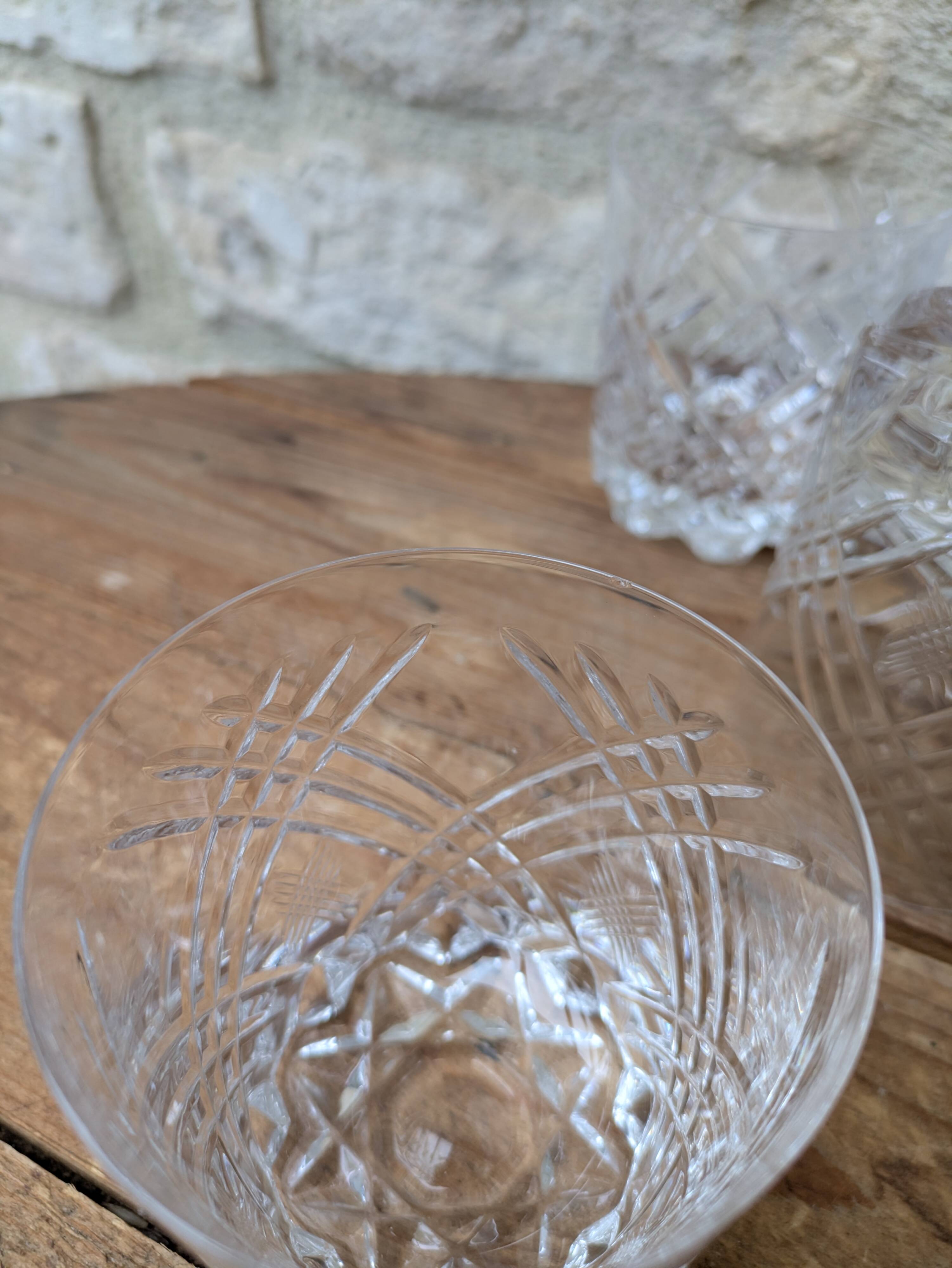 Set of 4 cut crystal whisky glasses from Cristal de Vannes
