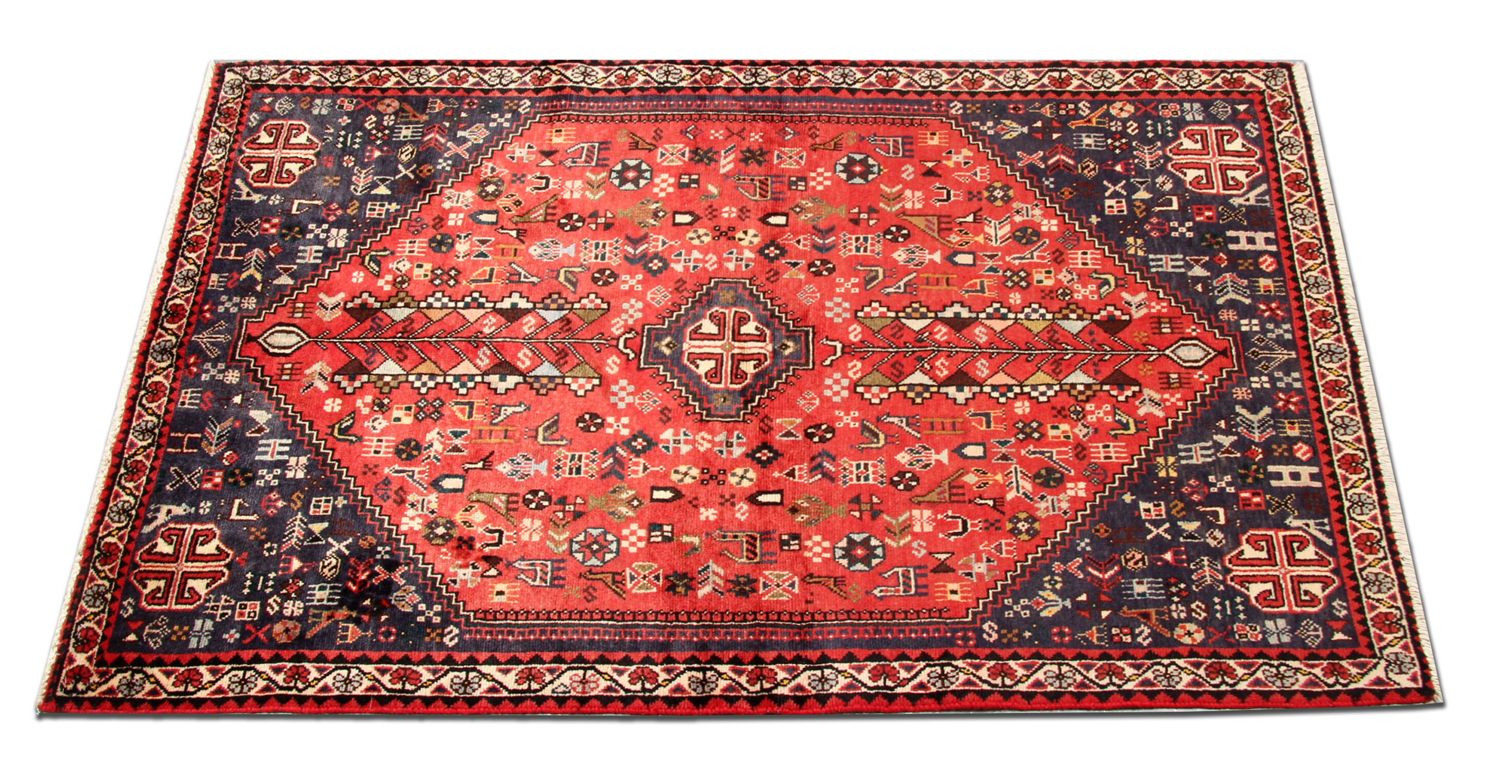 Tapis persan rouge fait à la main  103x158cm