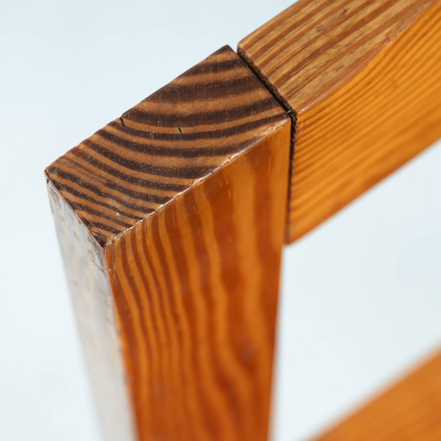 Minimalist vintage pine dining chairs with visible joints,The Netherlands,